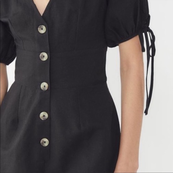 Urban Outfitters Black Button Down Linen/Cotton Blend  Romper size XS - Picture 2 of 9